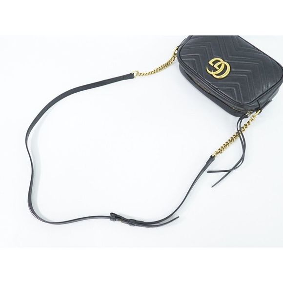 Gucci Gg Marmont Black Leather Shoulder Bag (Pre-Owned) - Picture 4 of 12